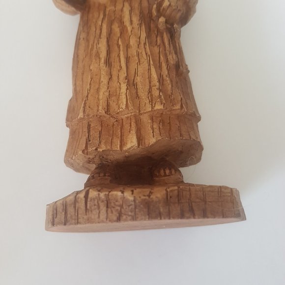 Vintage FRIAR Hand Carved Wood Sculpture with Beer Mug Unmarked Very Detailed - Picture 10 of 12